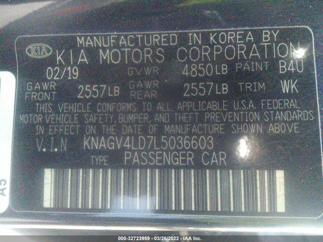 2020 Kia Optima, VIN: KNAGV4LD7L5036603