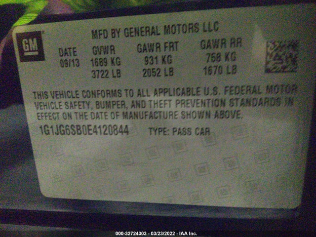 Chevrolet Sonic Rs Auto 2014 1G1JG6SB0E4120844 Image 9