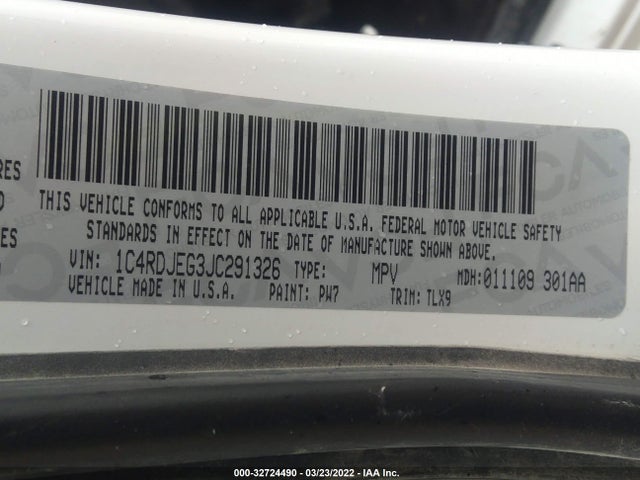 2018 DODGE DURANGO CITADEL VIN: 1C4RDJEG3JC291326