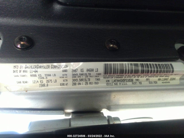 Jeep WRANGLER UNLIMITED 2005 1J4FA44SX5P318596 Image 10