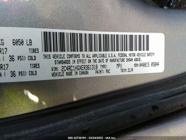 2C4RC1HGXER361318 Chrysler Town & Country S