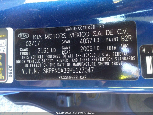2017 Kia Forte, VIN: 3KPFN5A36HE127047