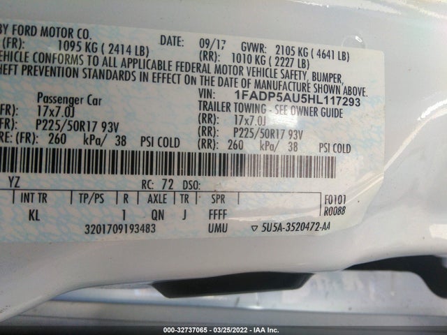 2017 Ford C-Max, VIN: 1FADP5AU5HL117293