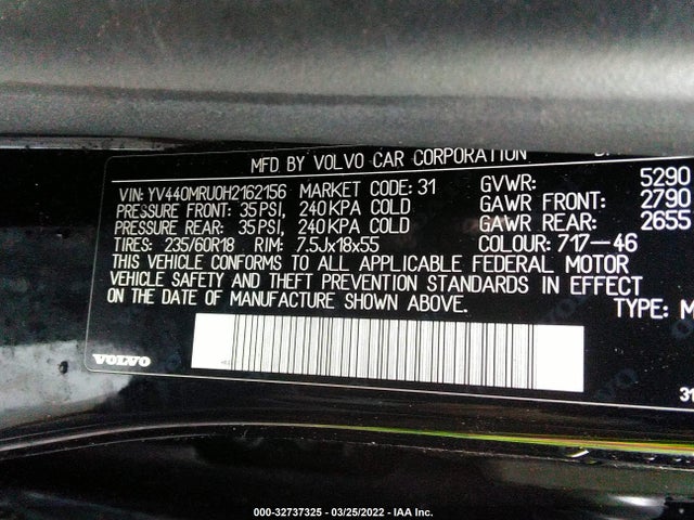 2017 Volvo XC60, VIN: YV440MRU0H2162156