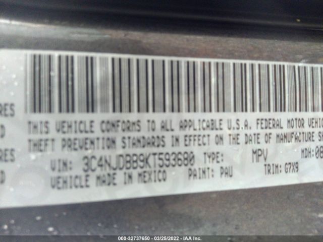 3C4NJDBB9KT593680 Jeep Compass Latitude