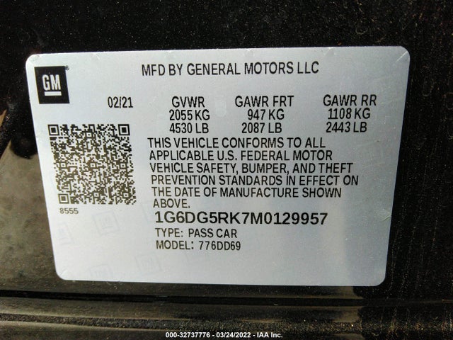 2021 Cadillac CT4, VIN: 1G6DG5RK7M0129957
