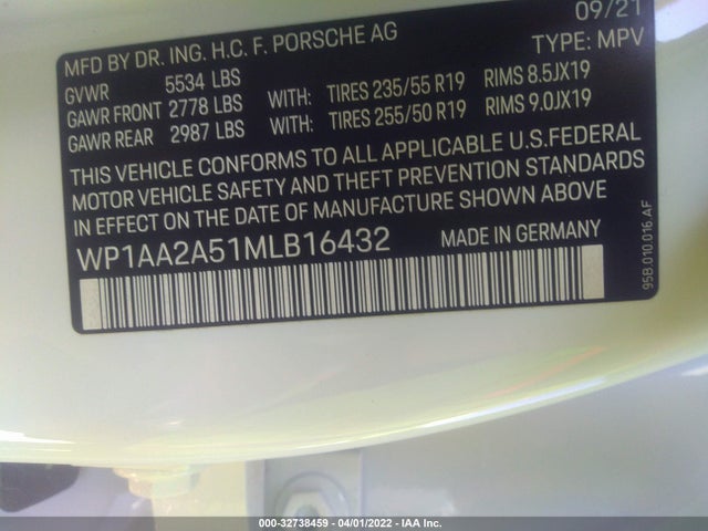 2021 Porsche Macan, VIN: WP1AA2A51MLB16432