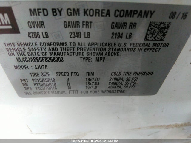 2015 Buick Encore, VIN: KL4CJASB9FB268003