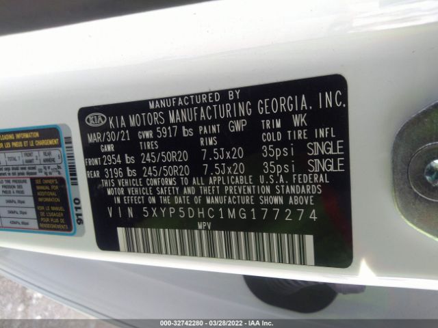 5XYP5DHC1MG177274 KIA Telluride Sx