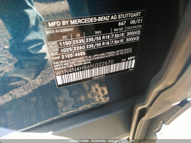 2022 Mercedes-Benz GLA-Class, VIN: W1N4N4HB6NJ322670