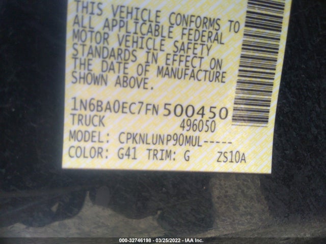 2015 Nissan Titan, VIN: 1N6BA0EC7FN500450