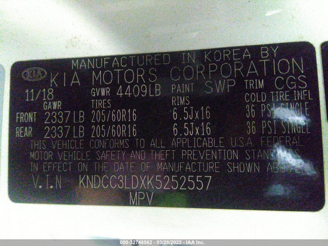 2019 Kia Niro, VIN: KNDCC3LDXK5252557