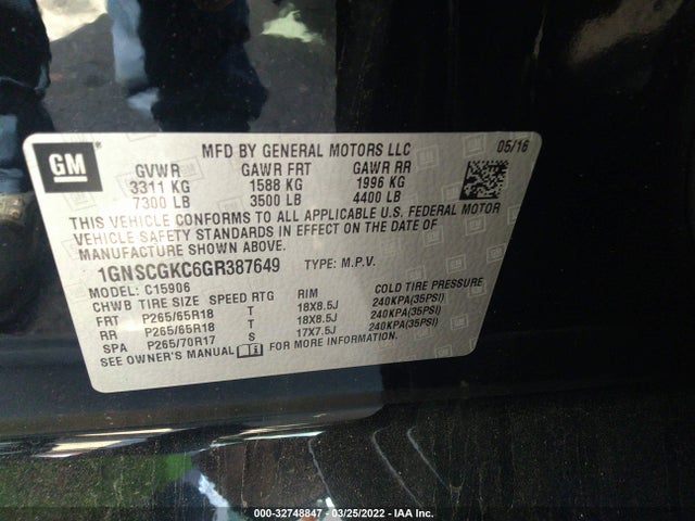 Chevrolet Suburban Ls 2016 1GNSCGKC6GR387649 Image 9