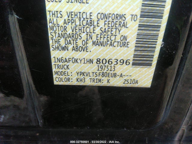 2017 Nissan NV, VIN: 1N6AF0KY1HN806396