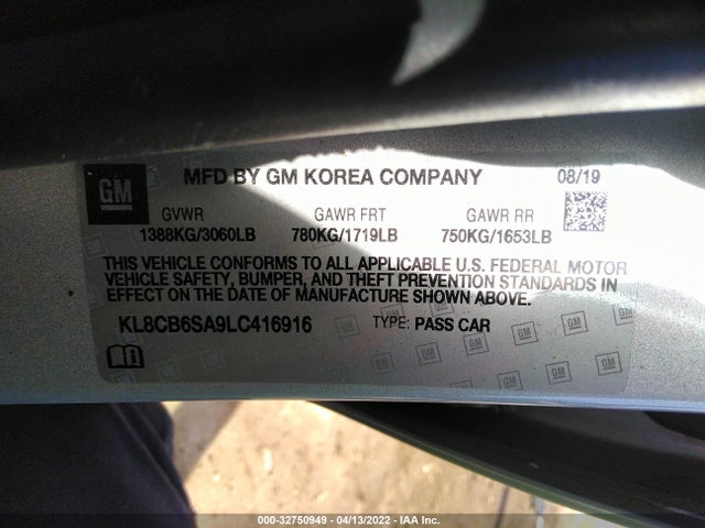 Chevrolet SPARK LS 2020 KL8CB6SA9LC416916 Image 9