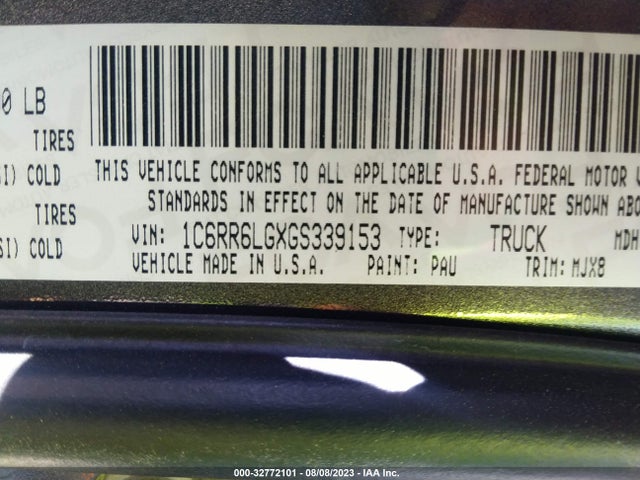1C6RR6LGXGS339153 RAM 1500 Big Horn