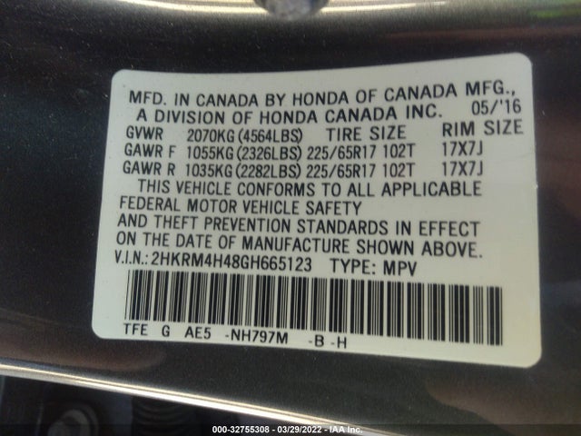 Honda CR-V SE 2016 2HKRM4H48GH665123 Image 9