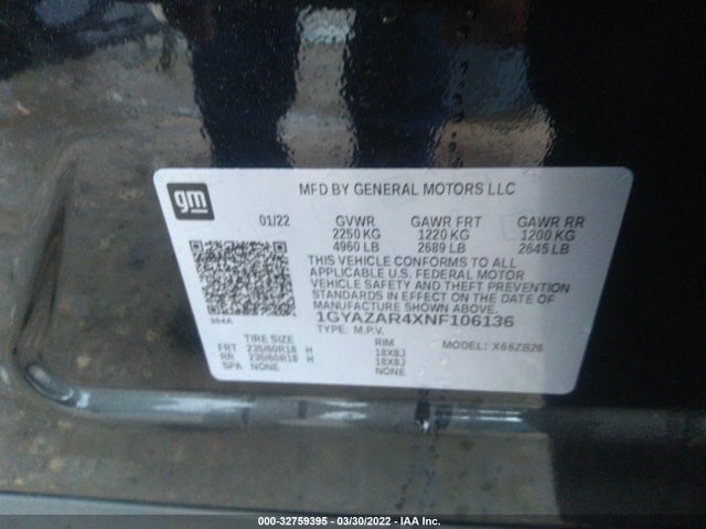 2022 Cadillac XT4, VIN: 1GYAZAR4XNF106136