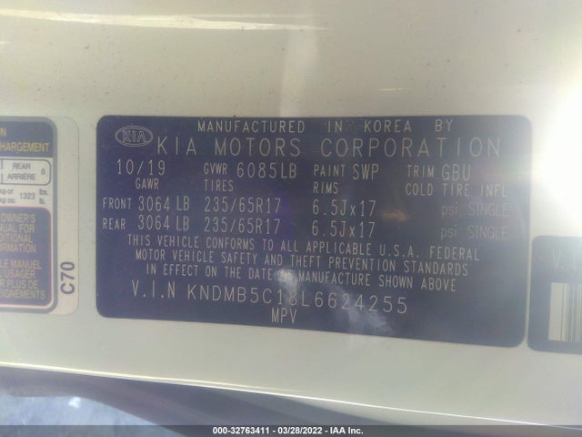 2020 Kia Sedona, VIN: KNDMB5C18L6624255