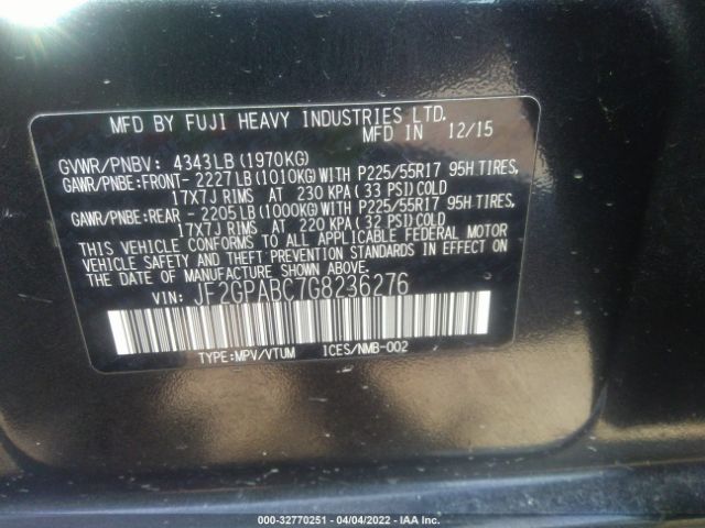 JF2GPABC7G8236276 Subaru Crosstrek Premium