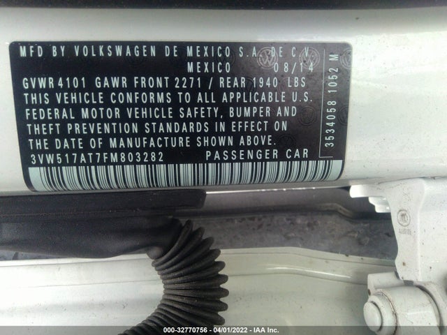 3VW517AT7FM803282 Volkswagen Beetle Convertible 1.8t W/sound/nav