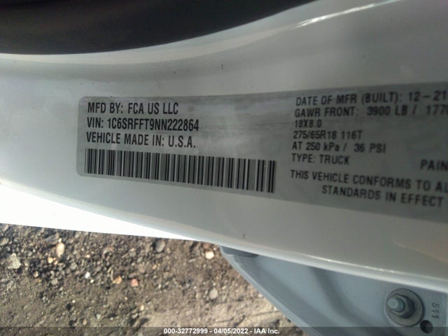 RAM 1500 Big Horn 2022 1C6SRFFT9NN222864 Image 9