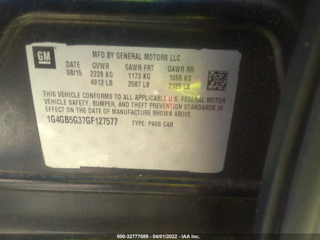 2016 Buick LaCrosse, VIN: 1G4GB5G37GF127577