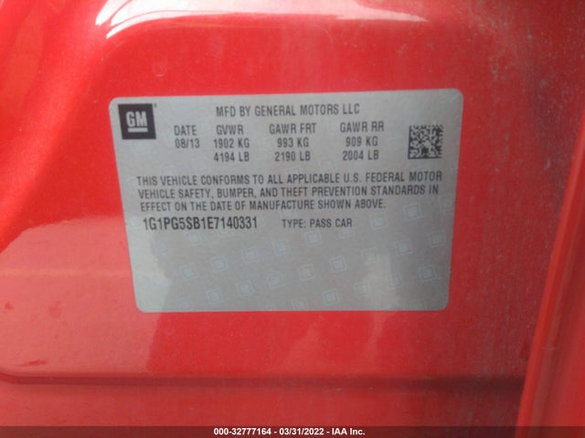 Chevrolet CRUZE LTZ 2014 1G1PG5SB1E7140331 Image 9