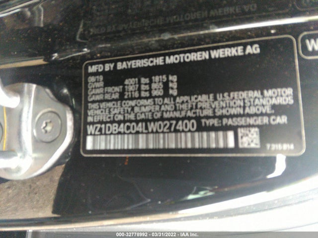 2020 Toyota Supra, VIN: WZ1DB4C04LW027400