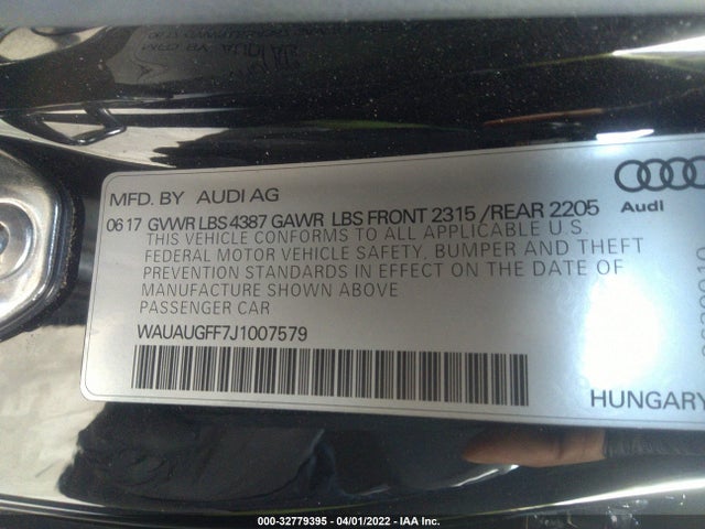 2018 Audi A3, VIN: WAUAUGFF7J1007579