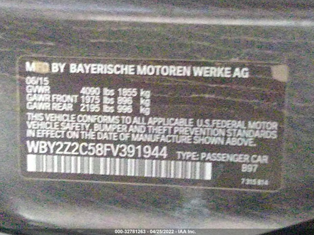 2015 BMW i8, VIN: WBY2Z2C58FV391944