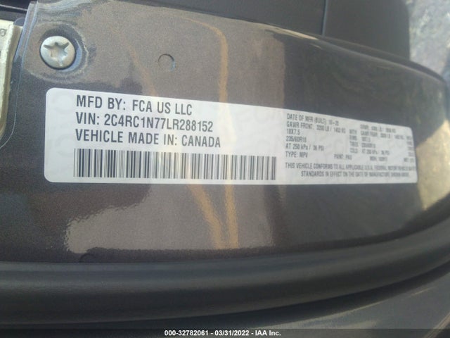 2020 Chrysler Pacifica Hybrid, VIN: 2C4RC1N77LR288152