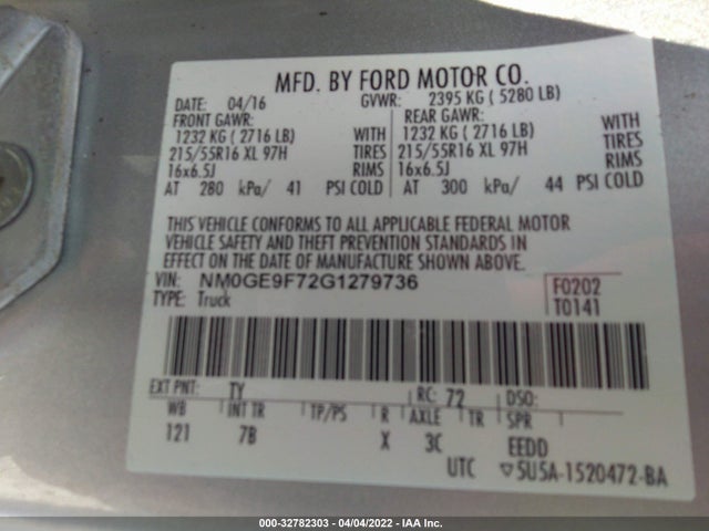 2016 Ford Transit Connect, VIN: NM0GE9F72G1279736