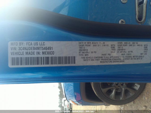 2021 Jeep Compass, VIN: 3C4NJDEB4MT546491