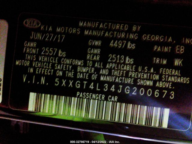 5XXGT4L34JG200673 KIA Optima S