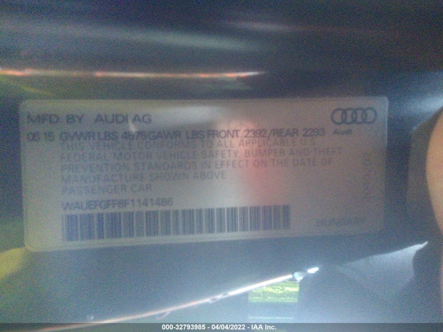 WAUEFGFF8F1141486 Audi A3 2.0t Premium Plus