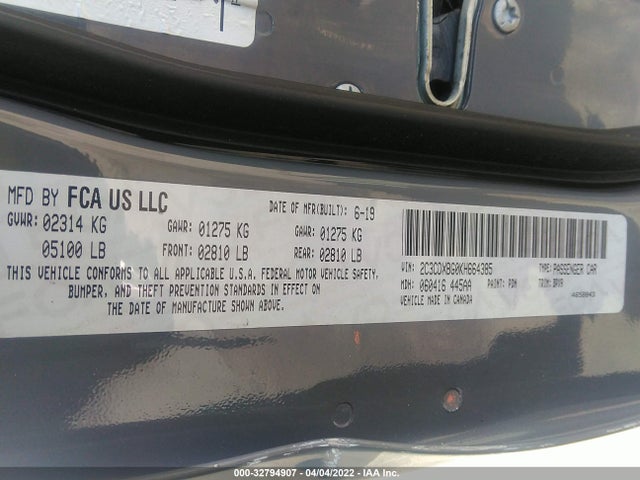 Dodge Charger 2019 2C3CDXBG0KH664385 Image 9
