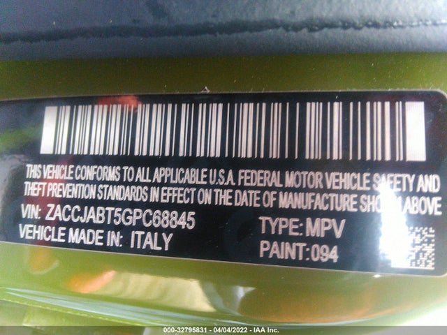 2016 Jeep Renegade, VIN: ZACCJABT5GPC68845