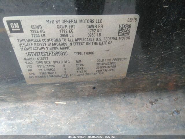 1GTV2TEC2FZ399910 GMC SIERRA 1500