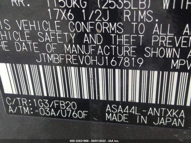 Toyota RAV4 LE 2017 JTMBFREV0HJ167819 Image 9