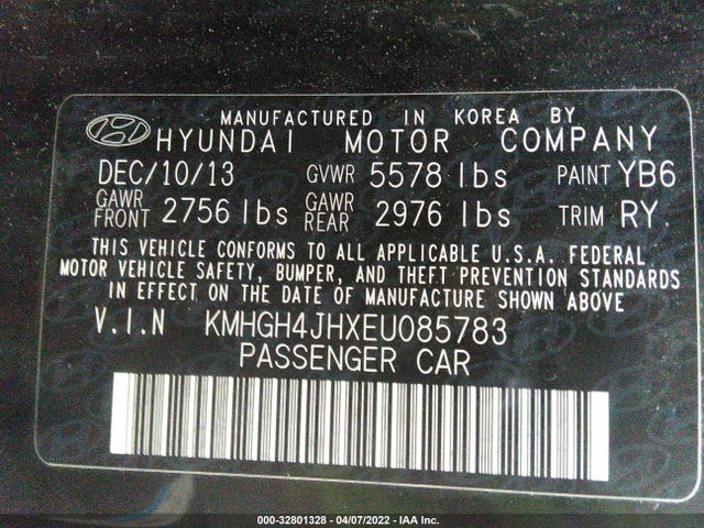 2014 Hyundai Equus, VIN: KMHGH4JHXEU085783