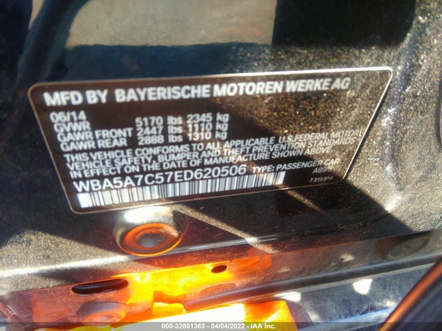 BMW 5 Series 528i Xdrive 2014 WBA5A7C57ED620506 Image 9