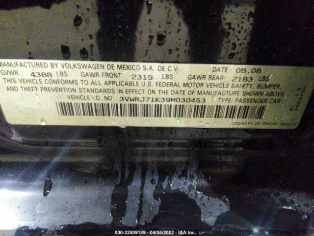 2009 VOLKSWAGEN JETTA SEDAN 3VWRJ71K39M030453 Photo 8
