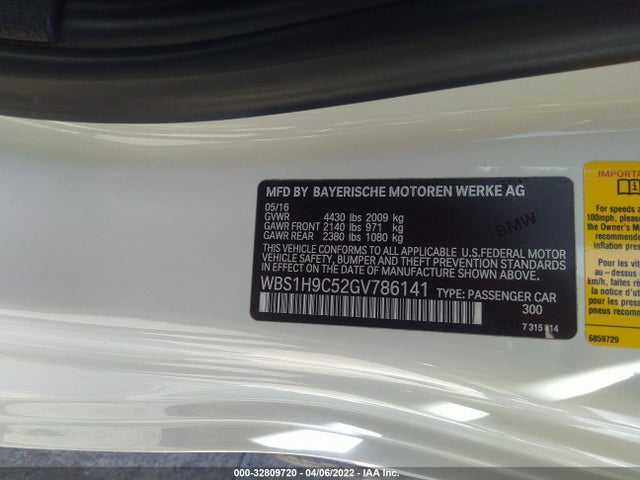 2016 BMW M2, VIN: WBS1H9C52GV786141