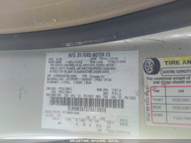 Lincoln MKZ 2007 3LNHM26TX7R618808 Image 11