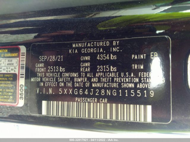 5XXG64J28NG115519 KIA K5 Gt-line