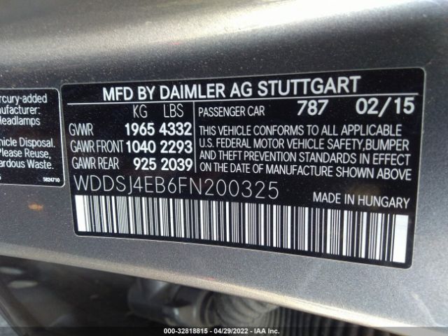 WDDSJ4EB6FN200325 Mercedes-Benz Cla-class Cla 250
