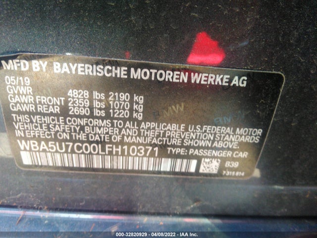 BMW 3 Series M340i 2020 аукцион фото