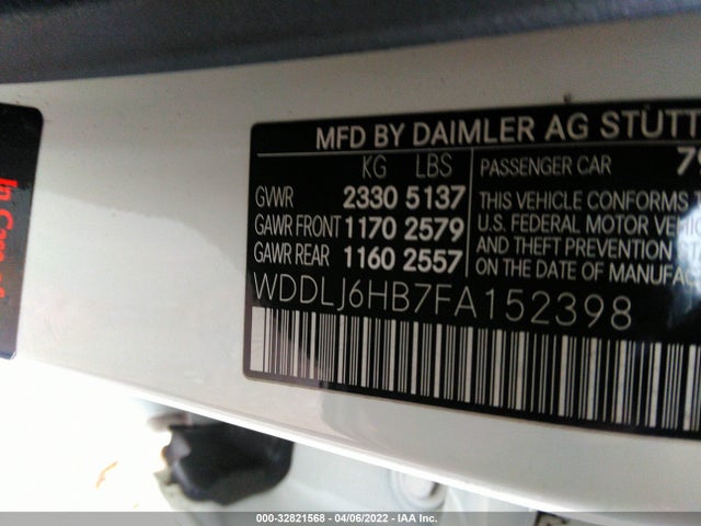 2015 Mercedes-Benz CLS-Class, VIN: WDDLJ6HB7FA152398