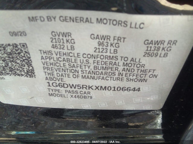 2021 Cadillac CT5, VIN: 1G6DW5RKXM0106644